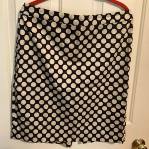 J Crew Navy and White Pencil Skirt